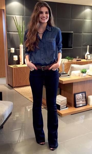 Best calça flare e camisa Top Sale