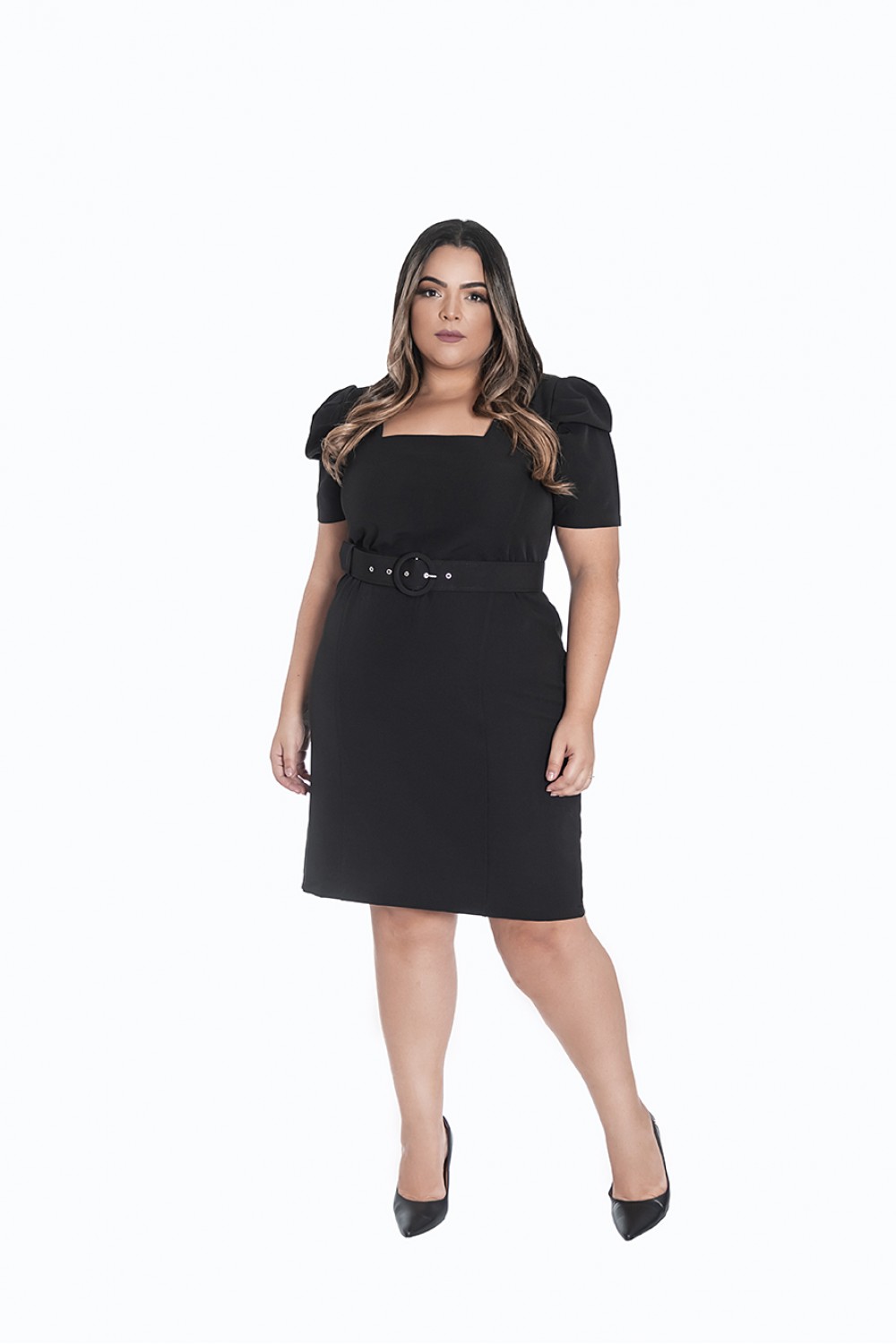 vestido tubinho preto plus size