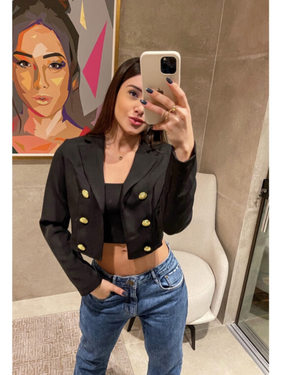 Mini blazer preto