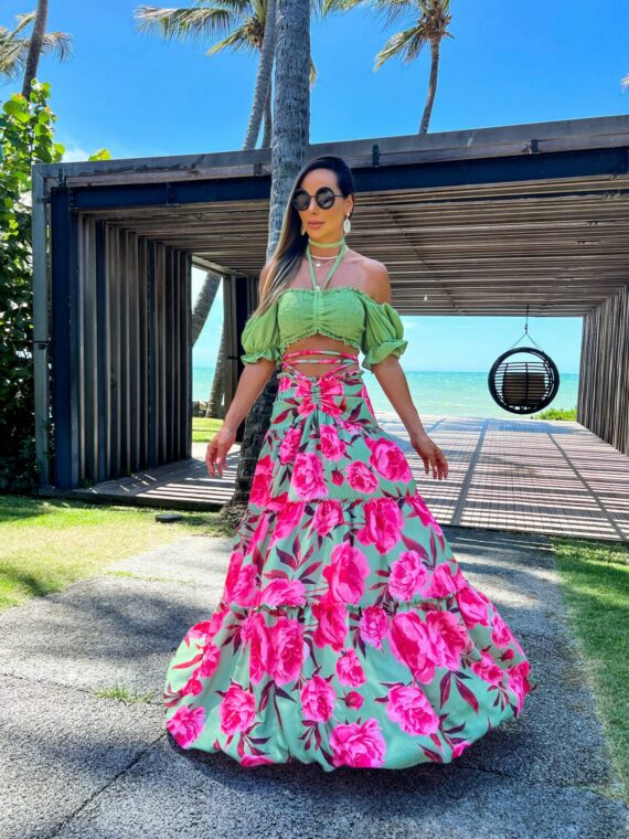 conjunto saia longa