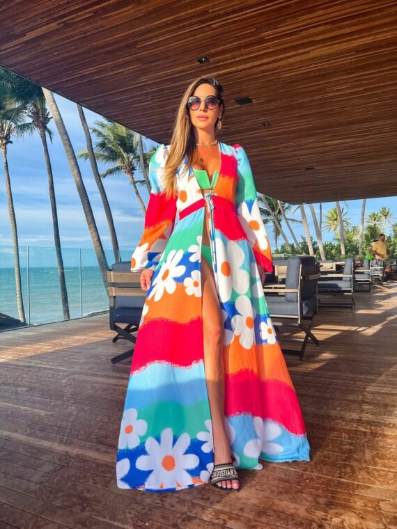 saida de praia estampada