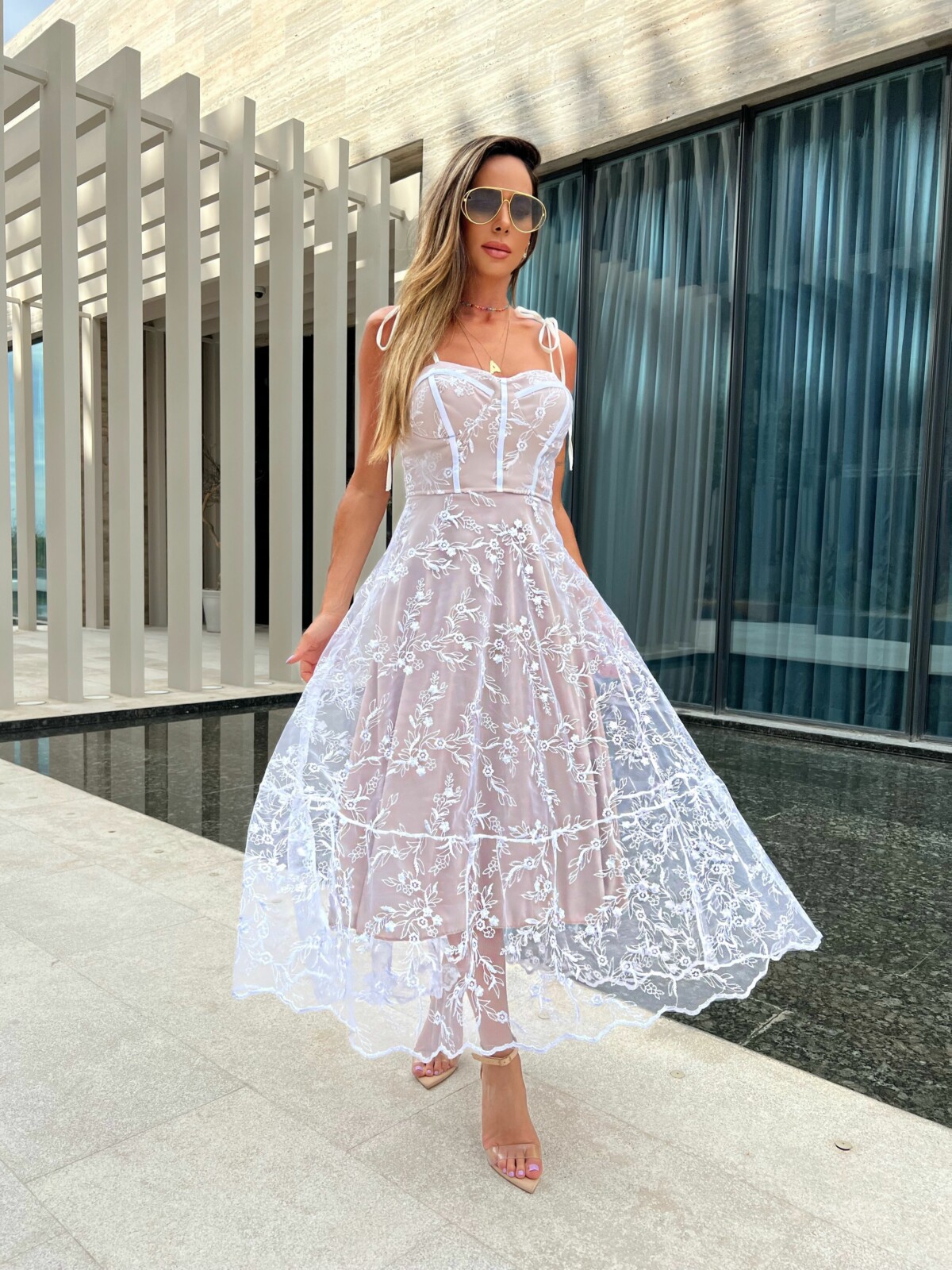 Arquivos vestido branco midi super rom ntico EWA Store