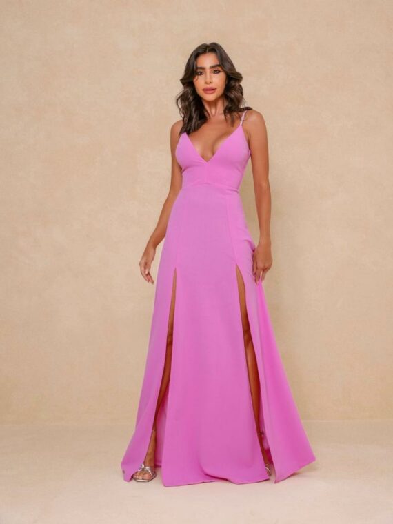 vestido madrinha rosa