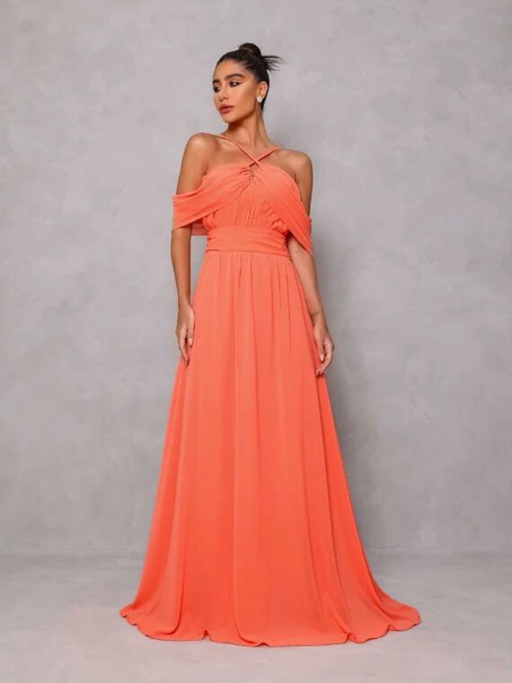 vestido para madrinha coral