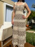 Vestido tricot rendado Marrom - Image 4