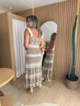 Vestido tricot rendado Marrom - Image 2