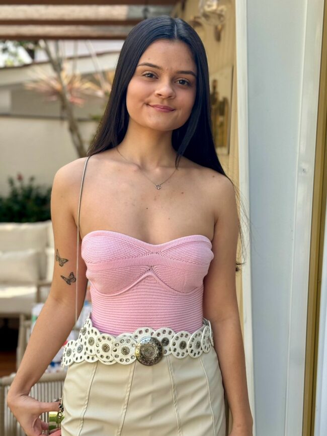 Cropped em tricô Laís Rosa