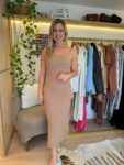 Vestido Midi Tricot Escama Marrom - Image 4