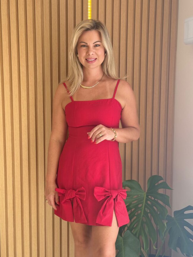 Vestido com Laço Vermelho - Image 3