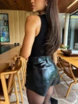 Short Couro Kim Preto - Pimpnella - Image 4