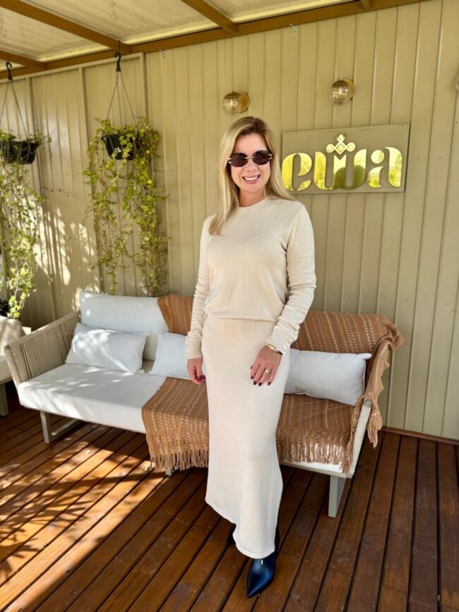 Conjunto feminino Kailane em Tricô