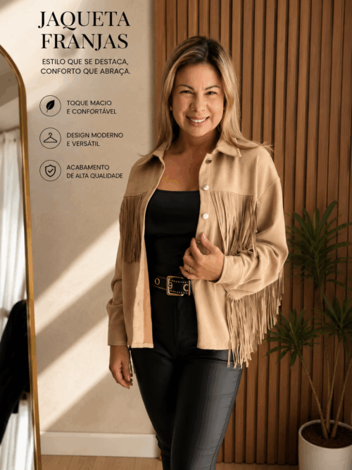 Casaco em Suede com franjas