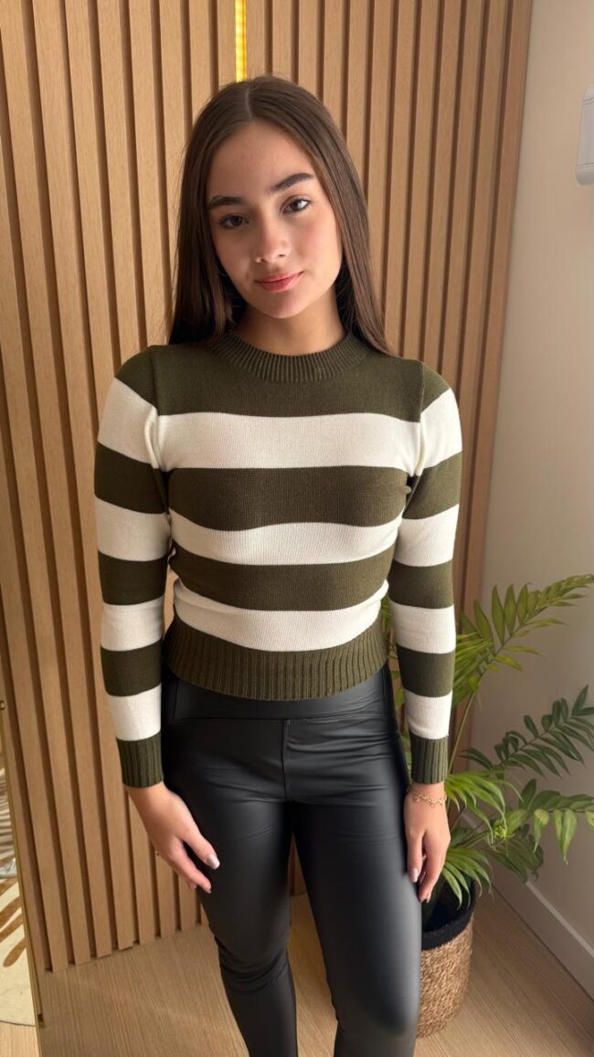 Blusa Feminina de Modal Listras