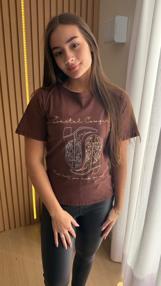 T-Shirt Estampada Texas Marrom