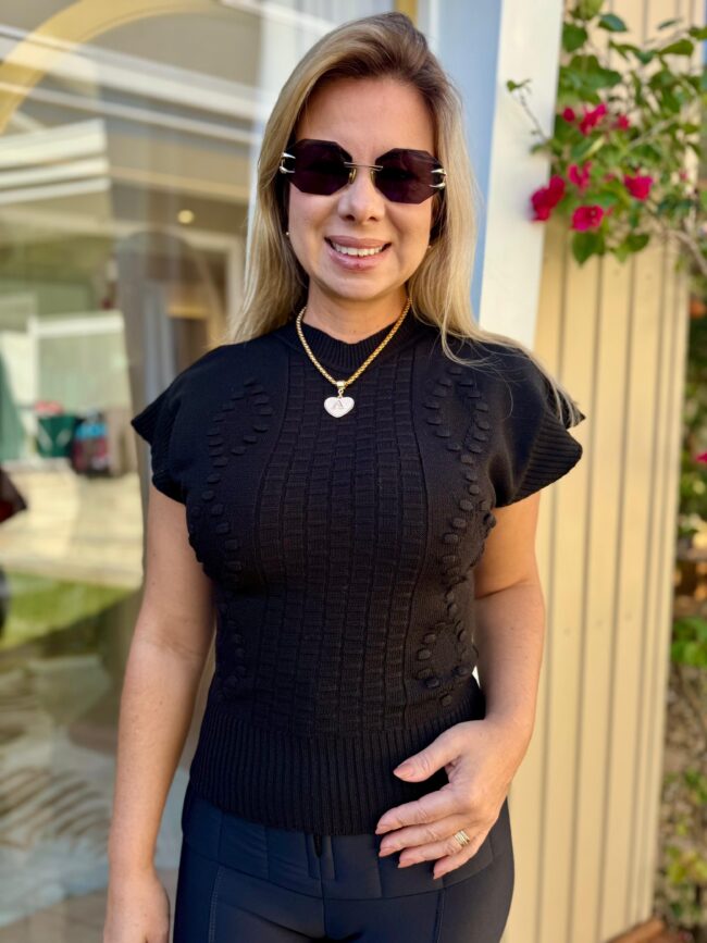 Blusa Feminina de Modal Preto Aline