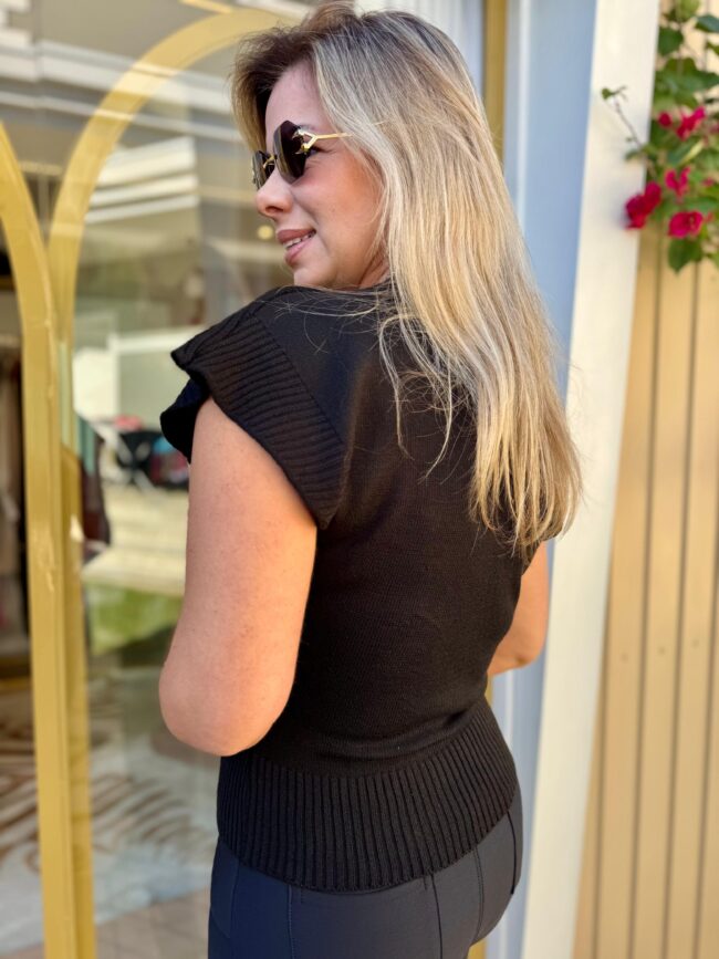 Blusa Feminina de Modal Preto Aline - Image 2
