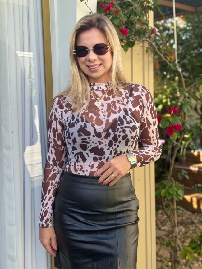 Body Cow Print Feminino