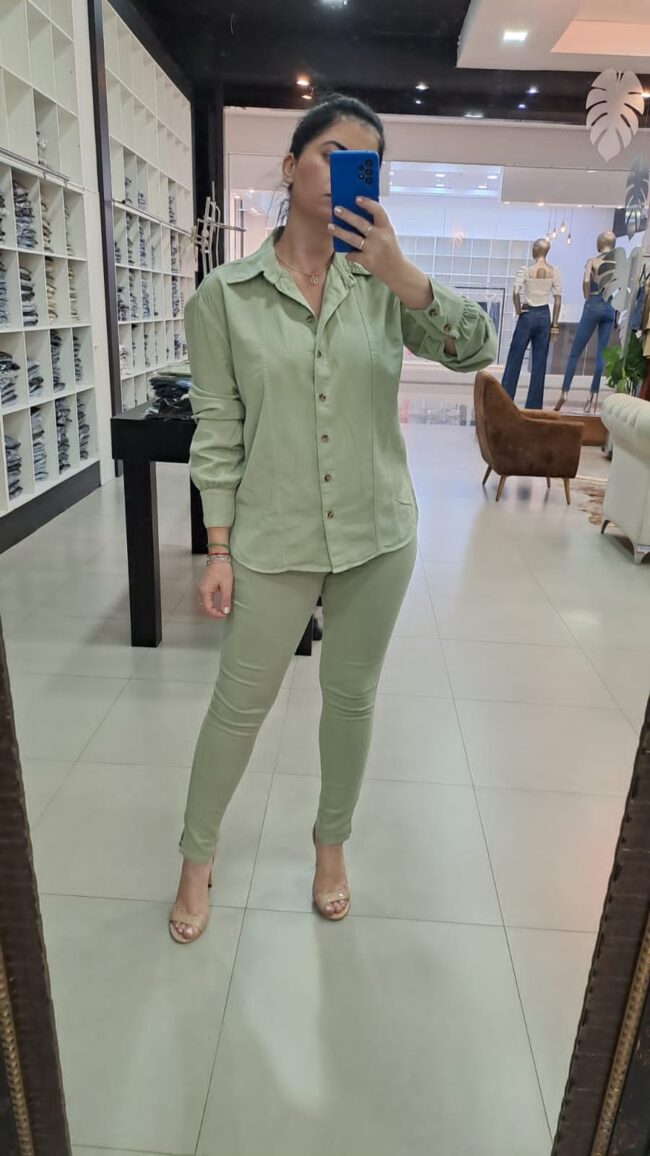 Calça Skinny Viviane Verde - Bebela Jeans