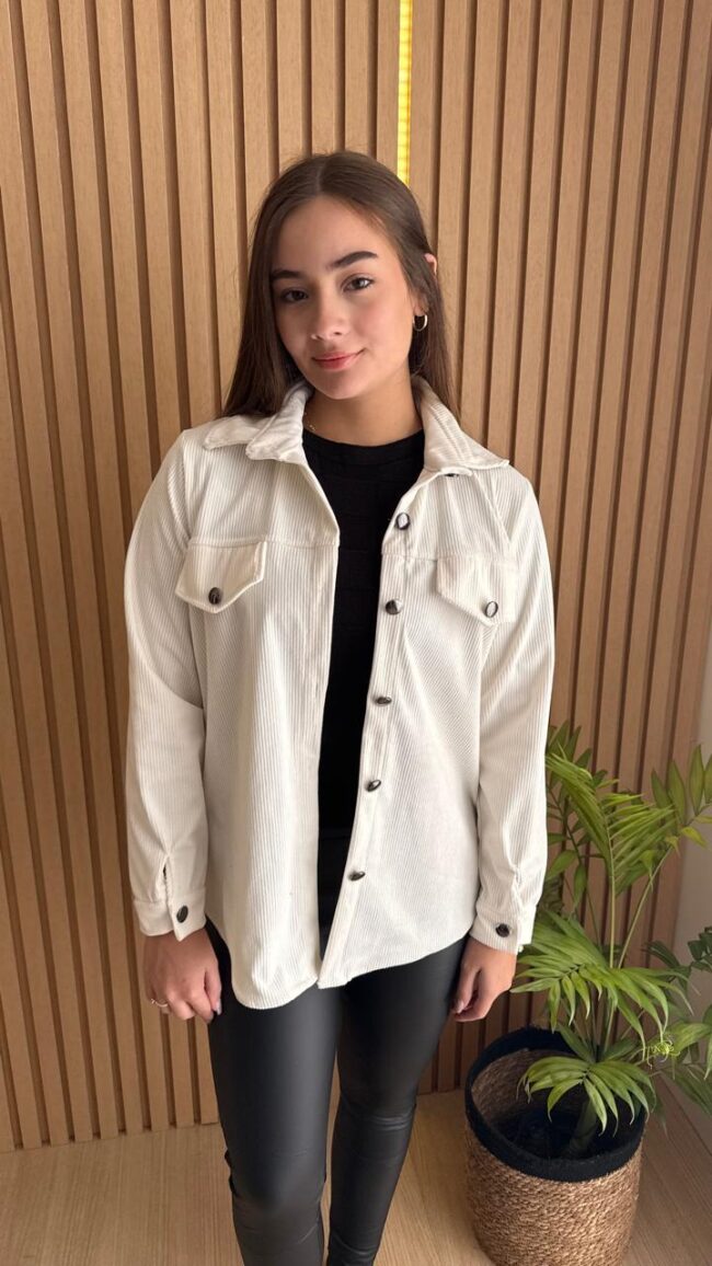 Camisa em suede Feminina Branco - Image 2