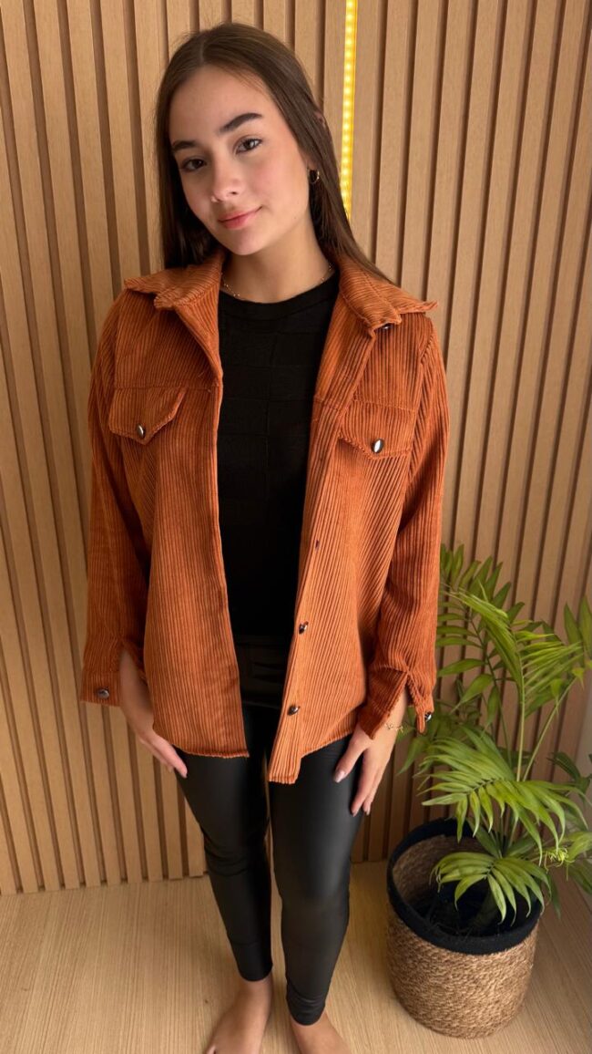 Camisa em suede Feminina Terracota