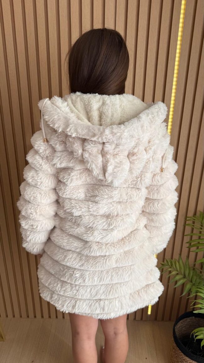 Casaco de pelo feminino Alaska Branco - Image 3