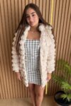 Casaco de pelo feminino Alaska Off White