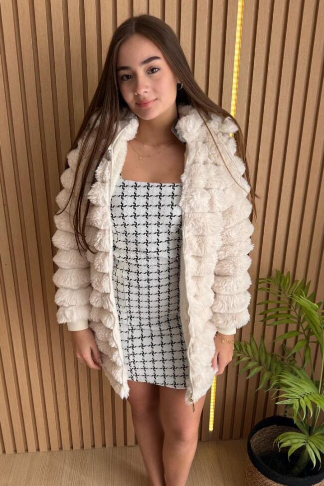 Casaco de pelo feminino Alaska Branco