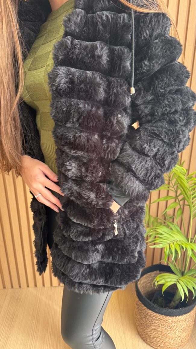 Casaco de pelo feminino Alaska Preto - Image 2