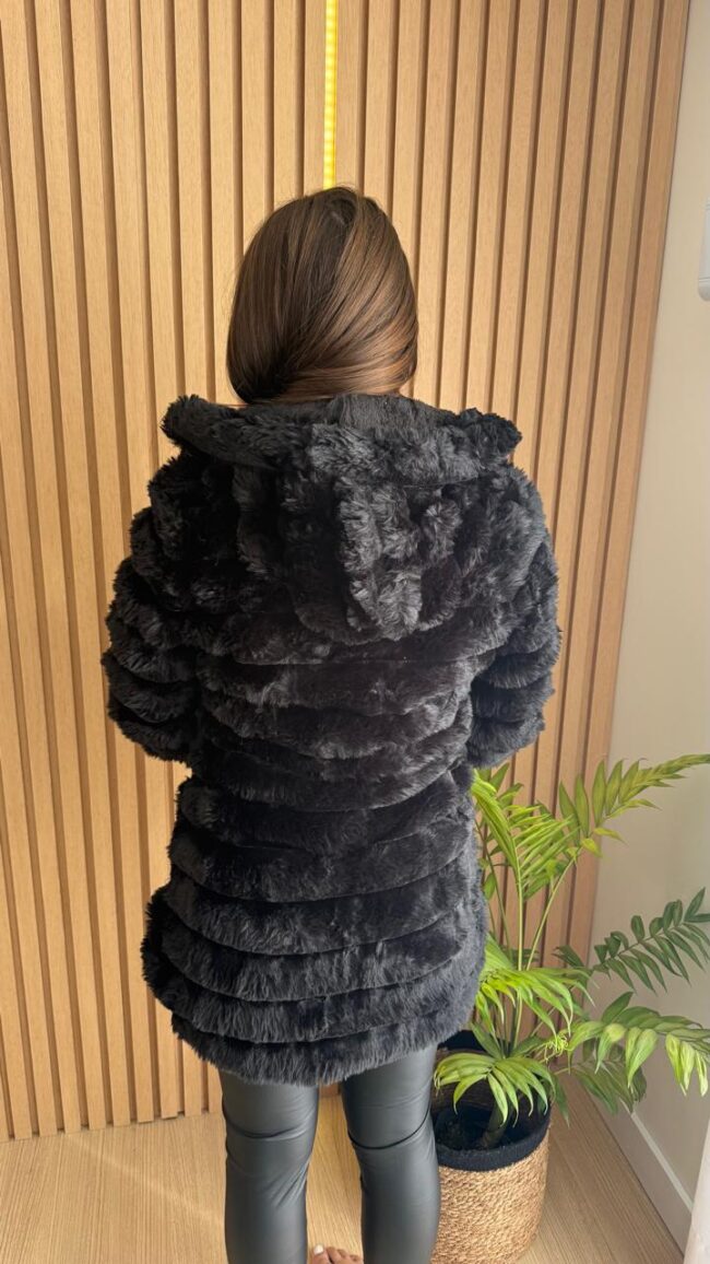 Casaco de pelo feminino Alaska Preto - Image 3