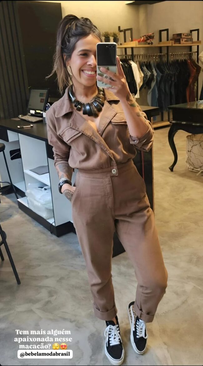 Macacão Tássila Marrom - Bebela Jeans