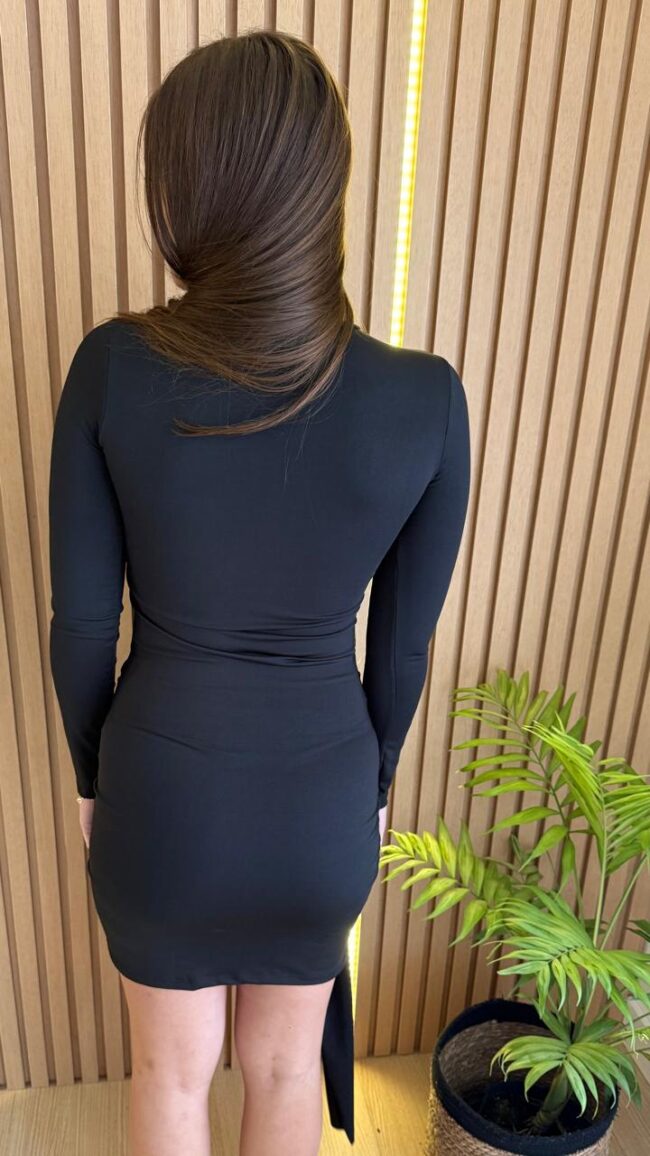 Vestido em poliamida Preto Cris - Image 2