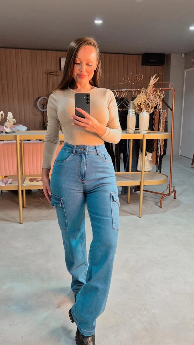 Calça Cargo Confort Bianca - Lady Lú Denim