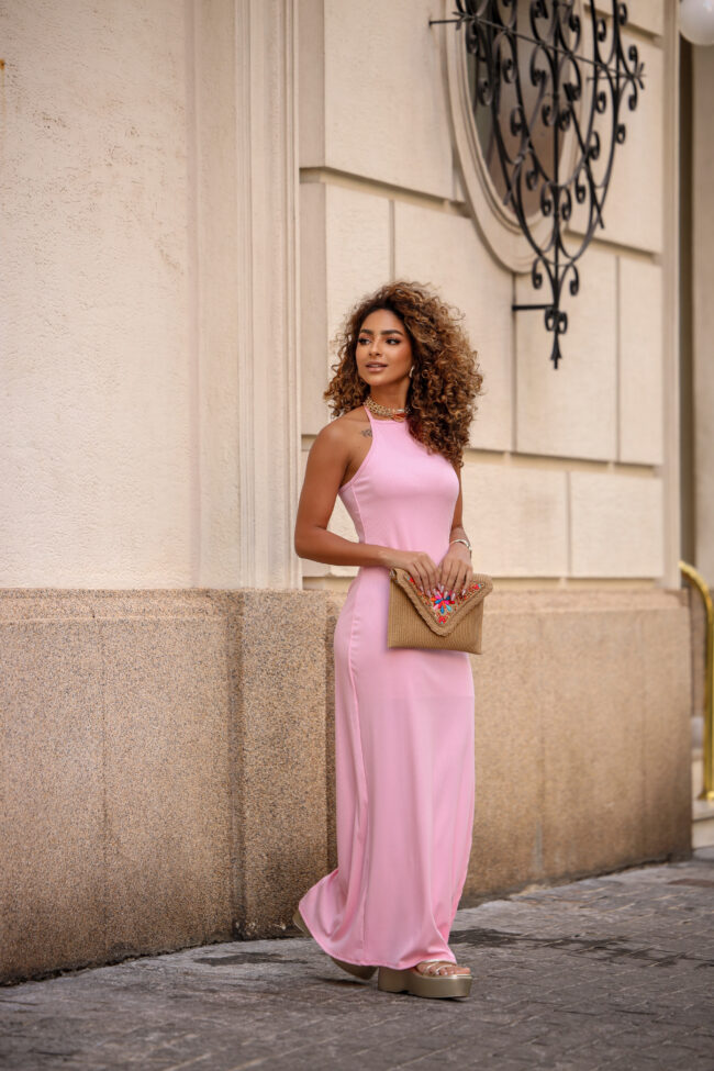 Vestido Basic Nara Rosa - Image 2