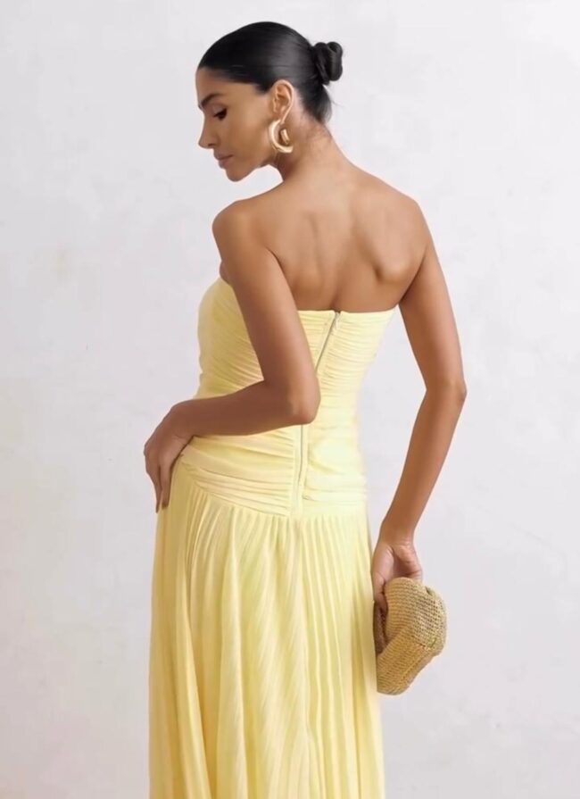 Vestido Longo Tomara que Caia Plissado - Image 3