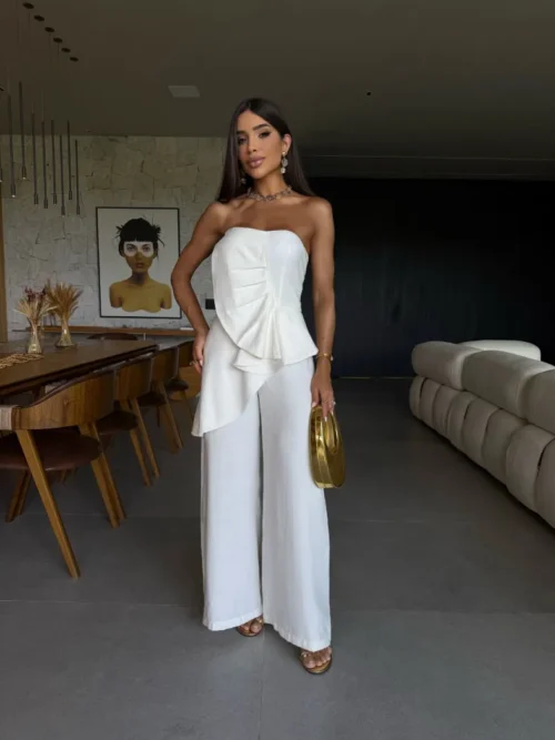 Macacão Delina  Off White - Pimpnella