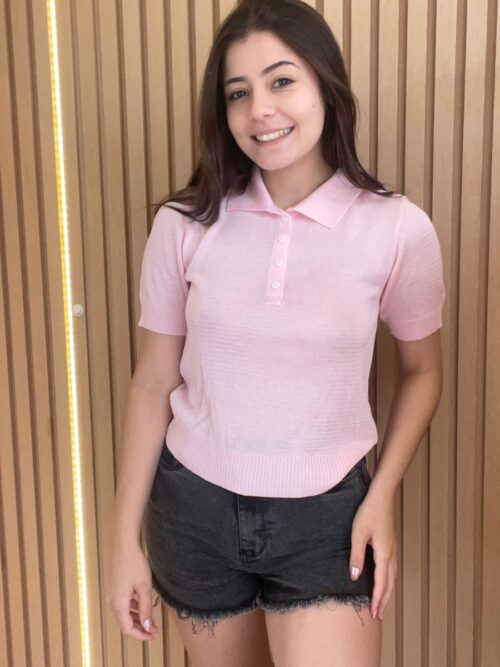 Blusa Polo Rosa Claro