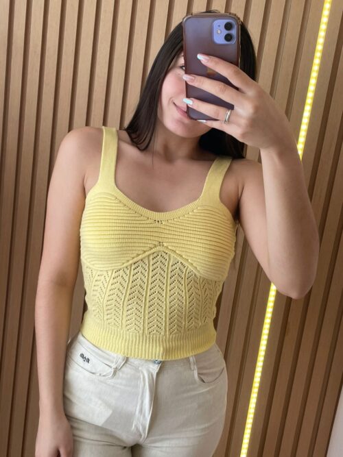 Cropped Tricotado Amarelo