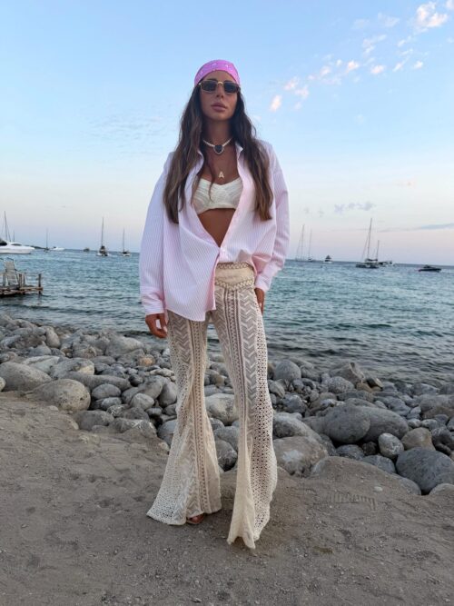 Chemise Milos Rosa Listrada - Pimpnella