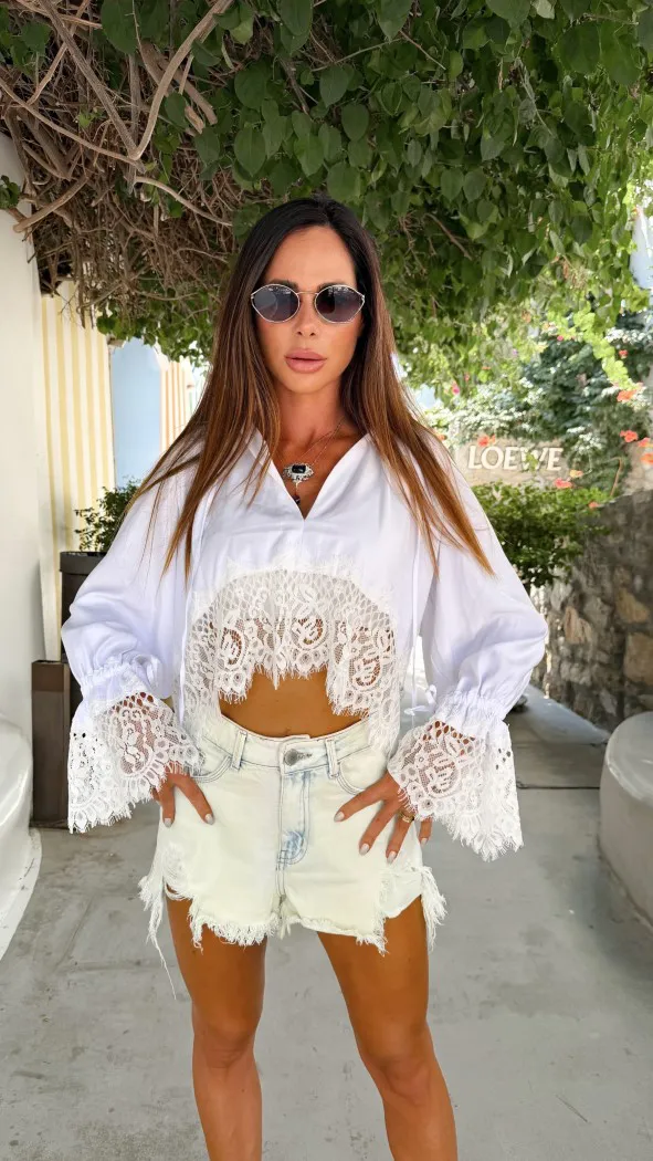 Camisa Bata Chanty Off - Pimpnella