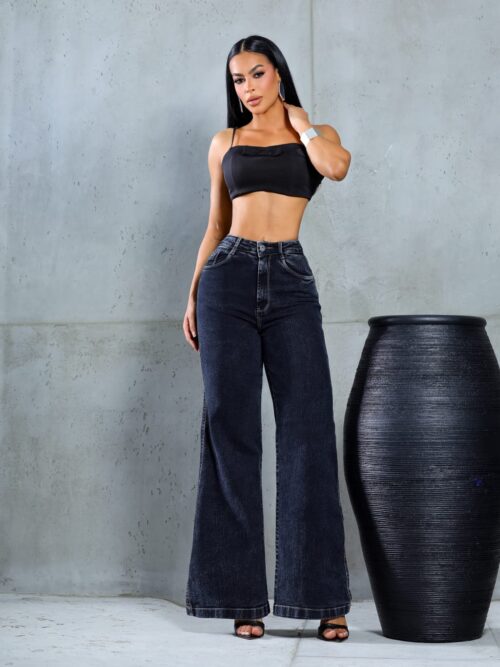 Calça Pantalona Stonada - Lady Lú Denim